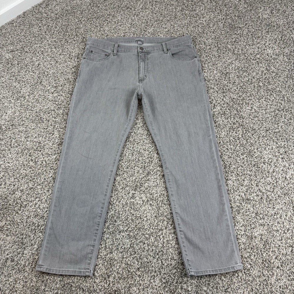 Ash & Erie Jeans Mens 34x27 Gray Straight Leg Denim Five Pocket Stone Wash